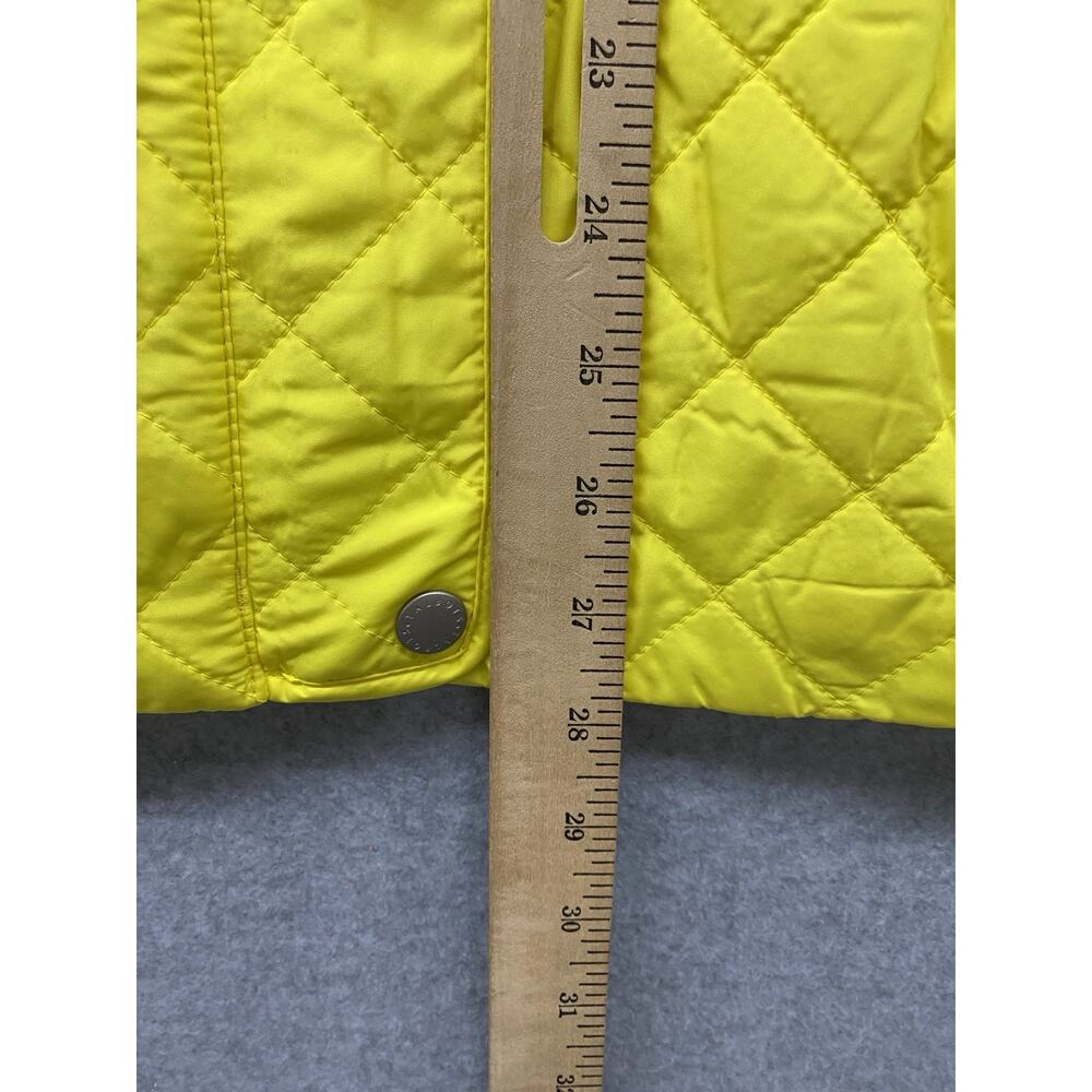 Talbots Vest Womens Large Quilted Yellow Button Front Pockets Classic Spring - Picture 12 of 13